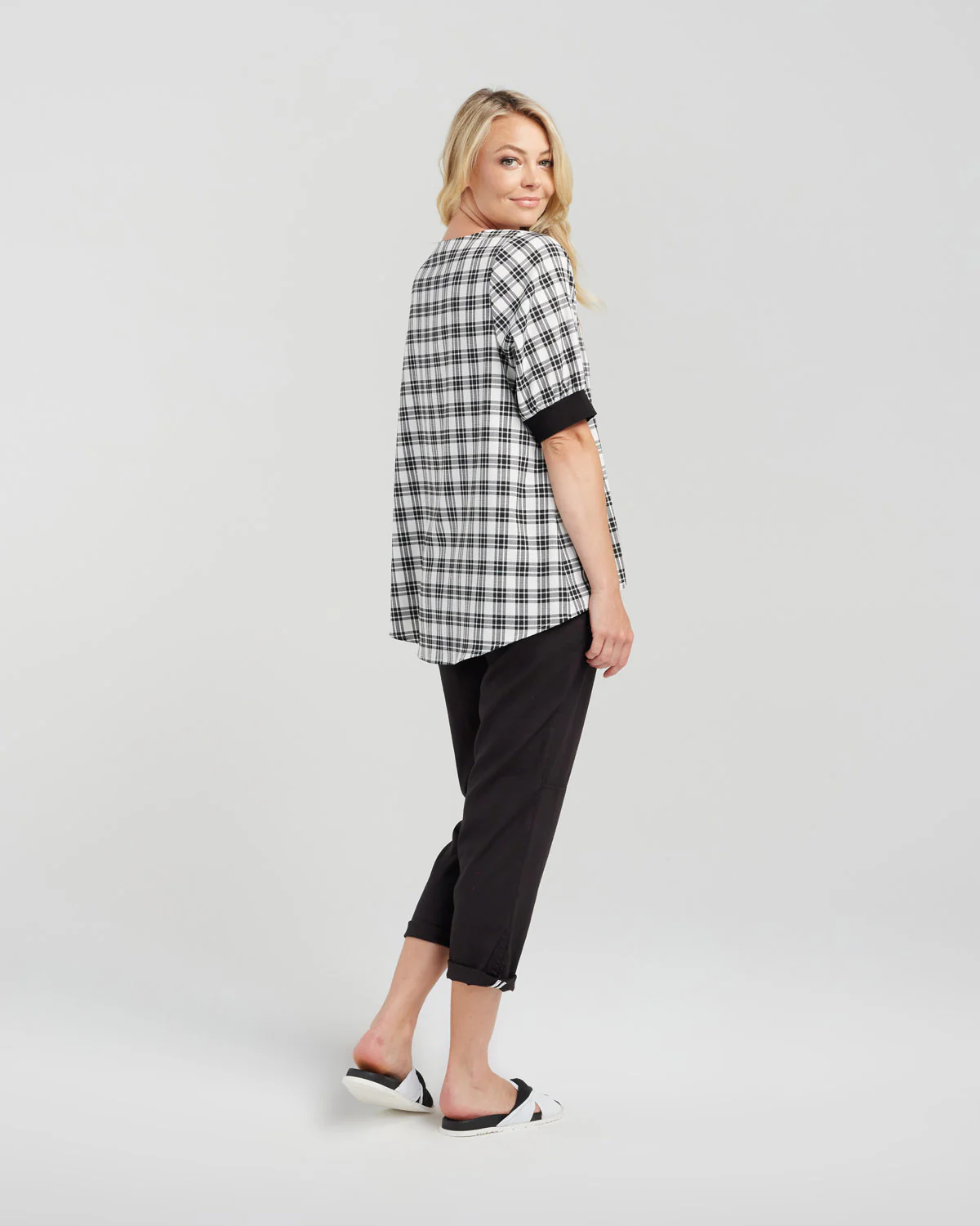 Zafina Havana Top - Black Plaid - Image 12