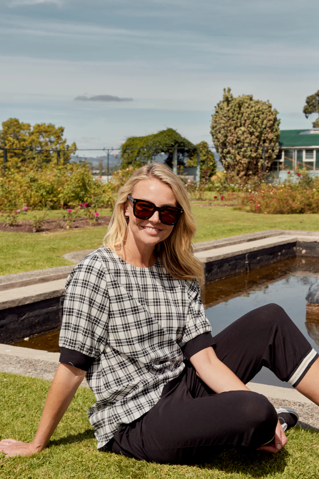 Zafina Havana Top - Black Plaid - Image 3