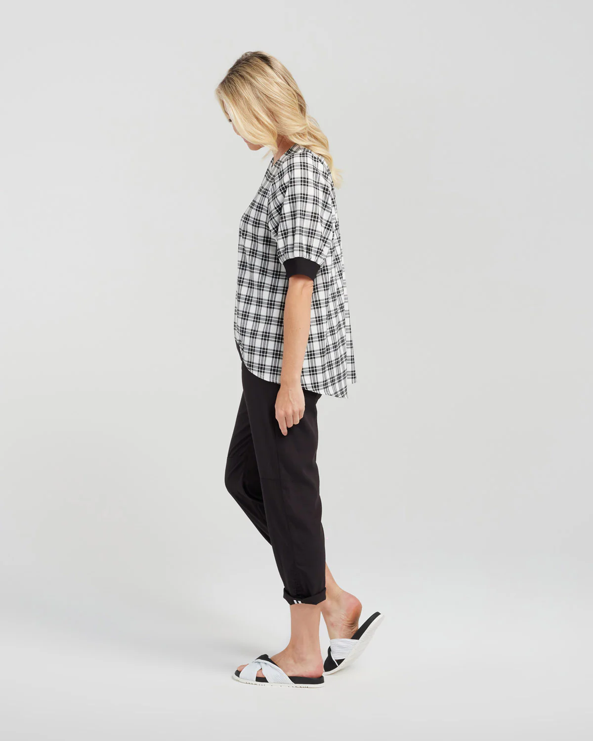 Zafina Havana Top - Black Plaid - Image 5