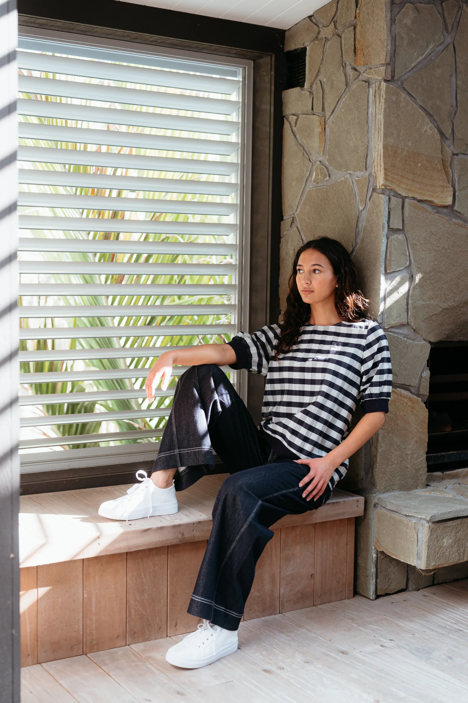 Zafina Havana Top - Navy Check - Image 10