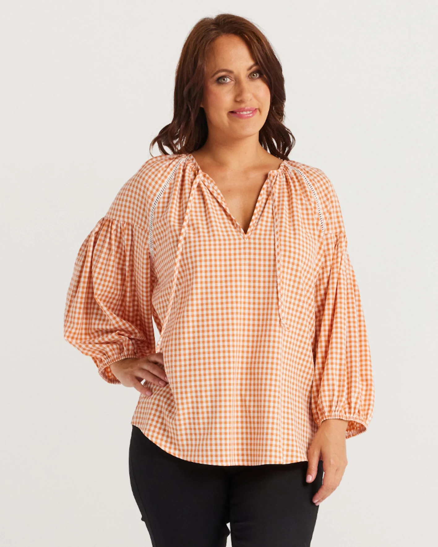 Zafina Josephine Top Burnt Check