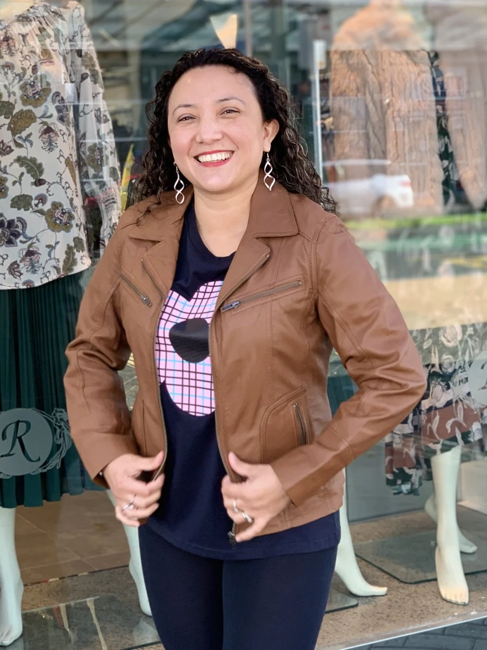 Zafina Leather Jacket - Toffee