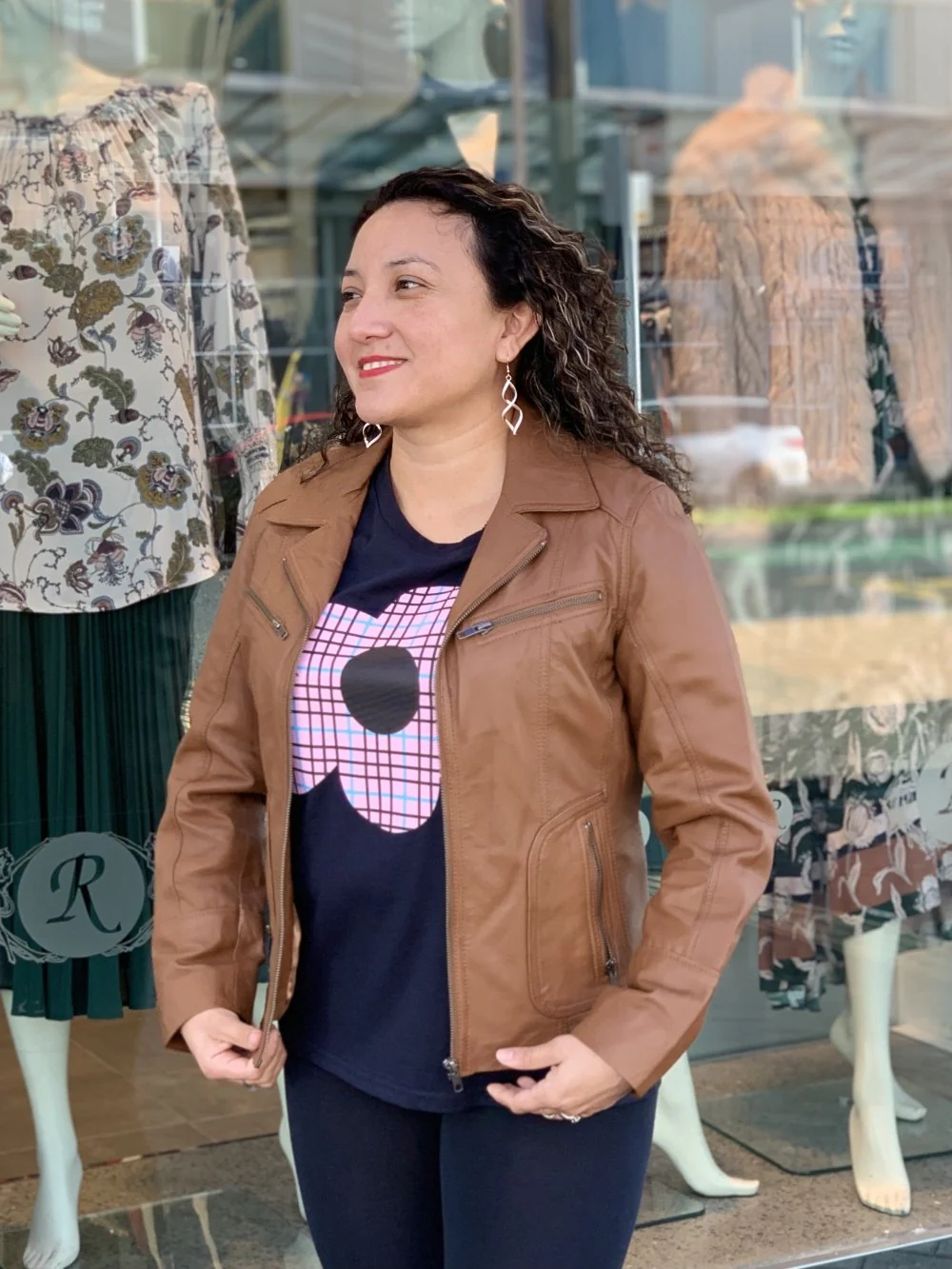 Zafina Leather Jacket - Toffee - Image 2