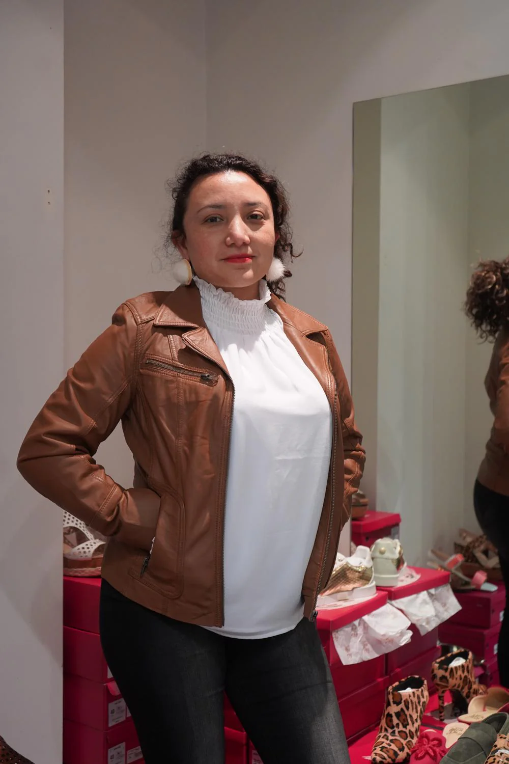 Zafina Leather Jacket - Toffee - Image 3