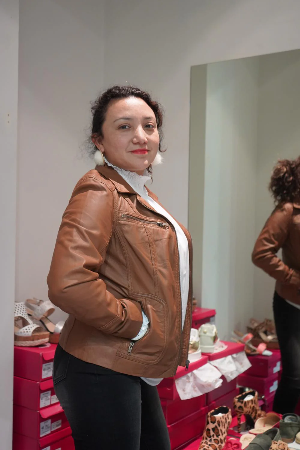 Zafina Leather Jacket - Toffee - Image 4