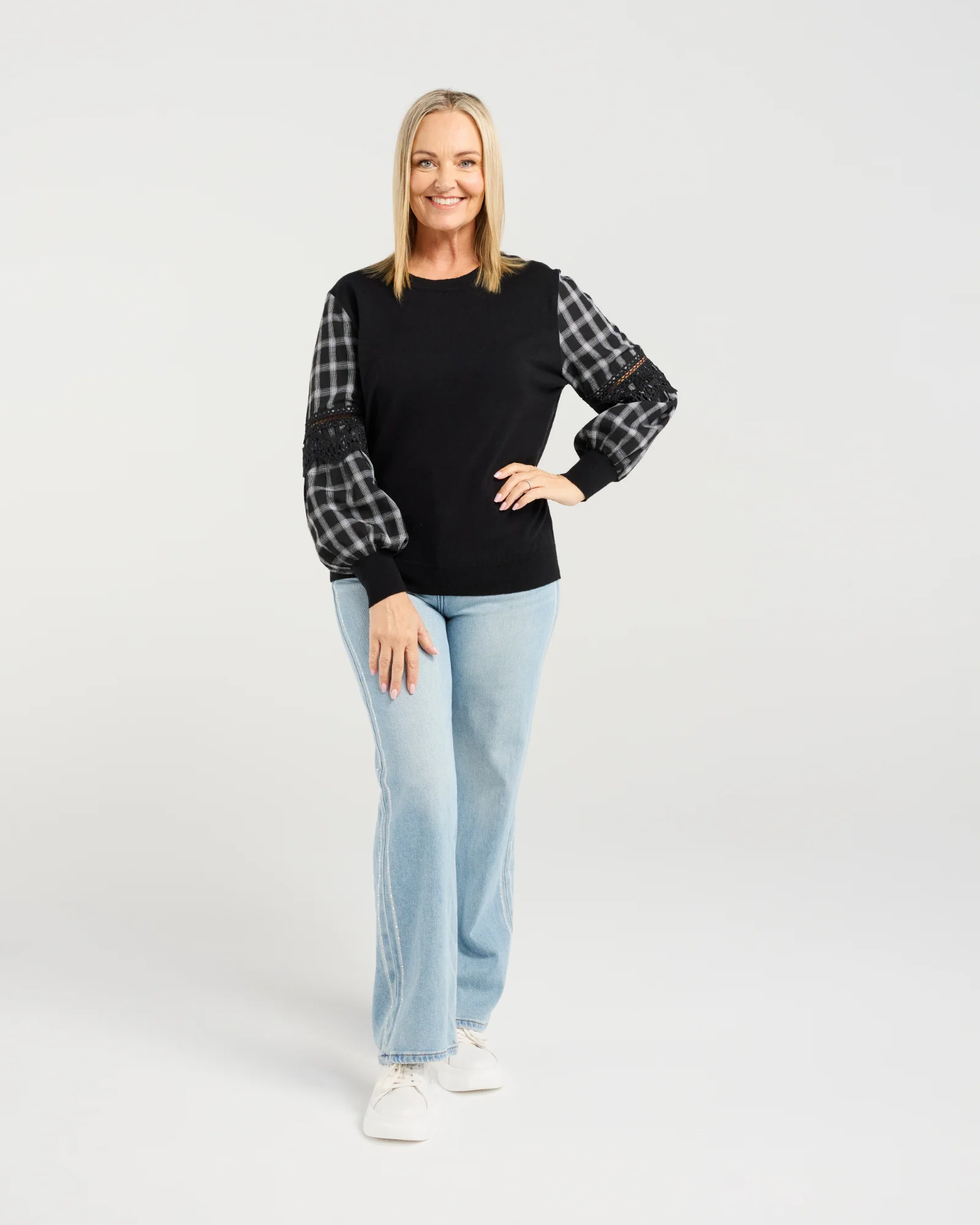 Zafina Lilith Top Black Check - Image 7