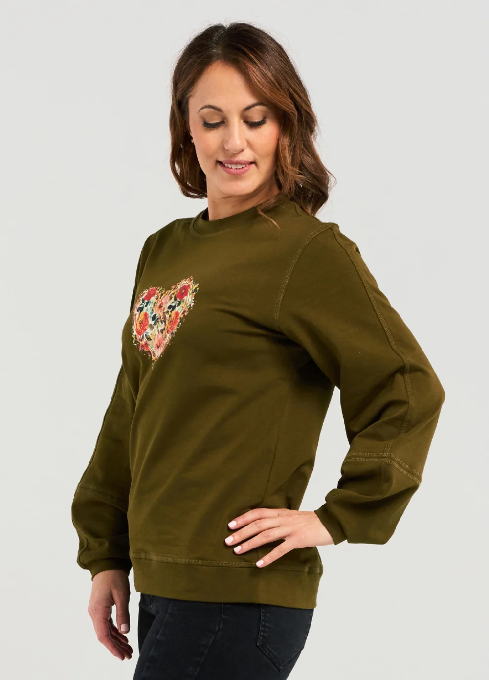 Zafina Louise Sweat-Olive - Image 4