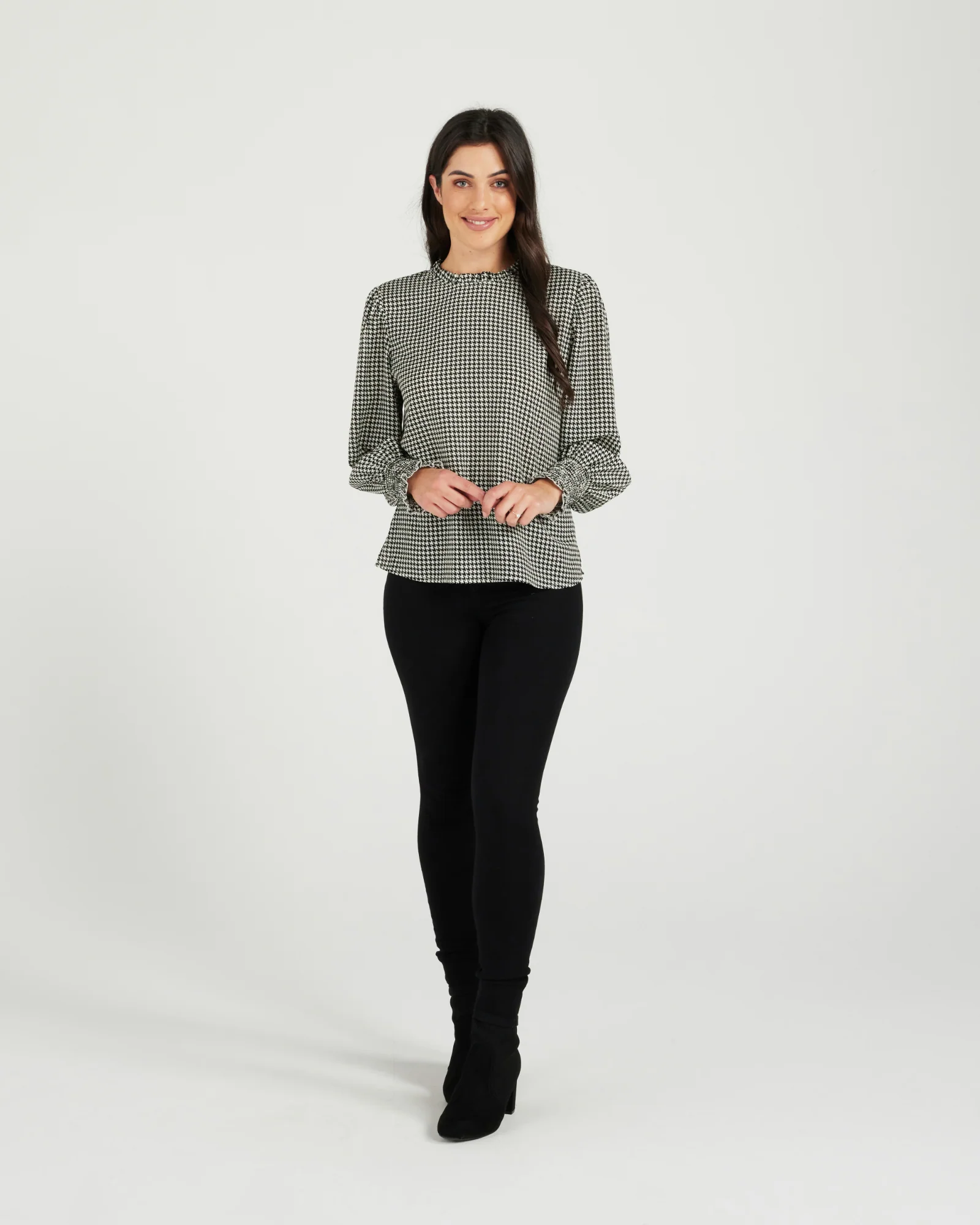 Zafina Maria Top Houndstooth - Image 2