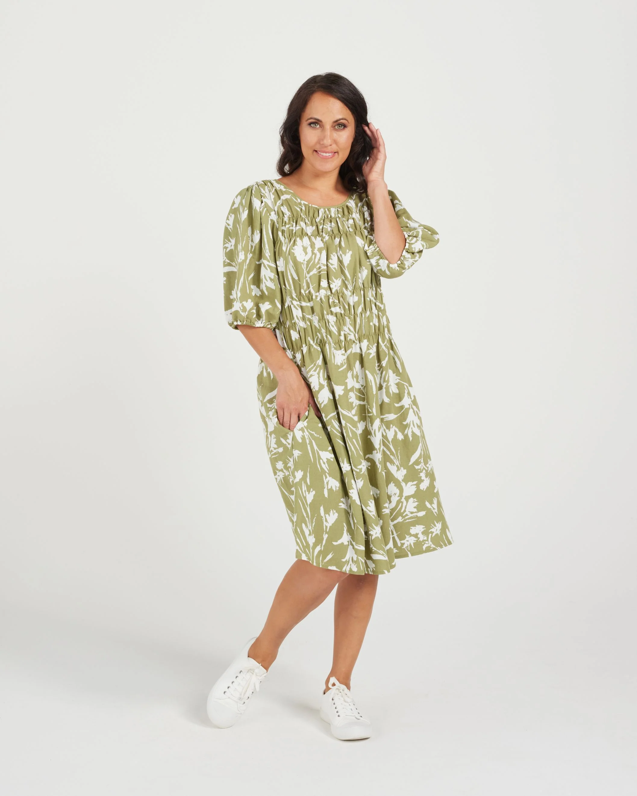 Zafina Mika Dress - Green - Image 5