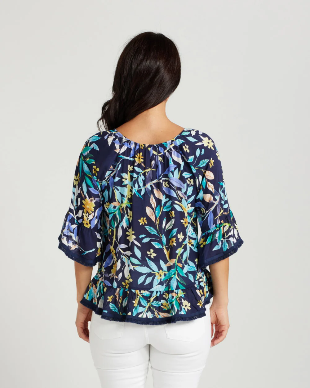 Zafina Saffron Top - Floral Midnight - Image 2