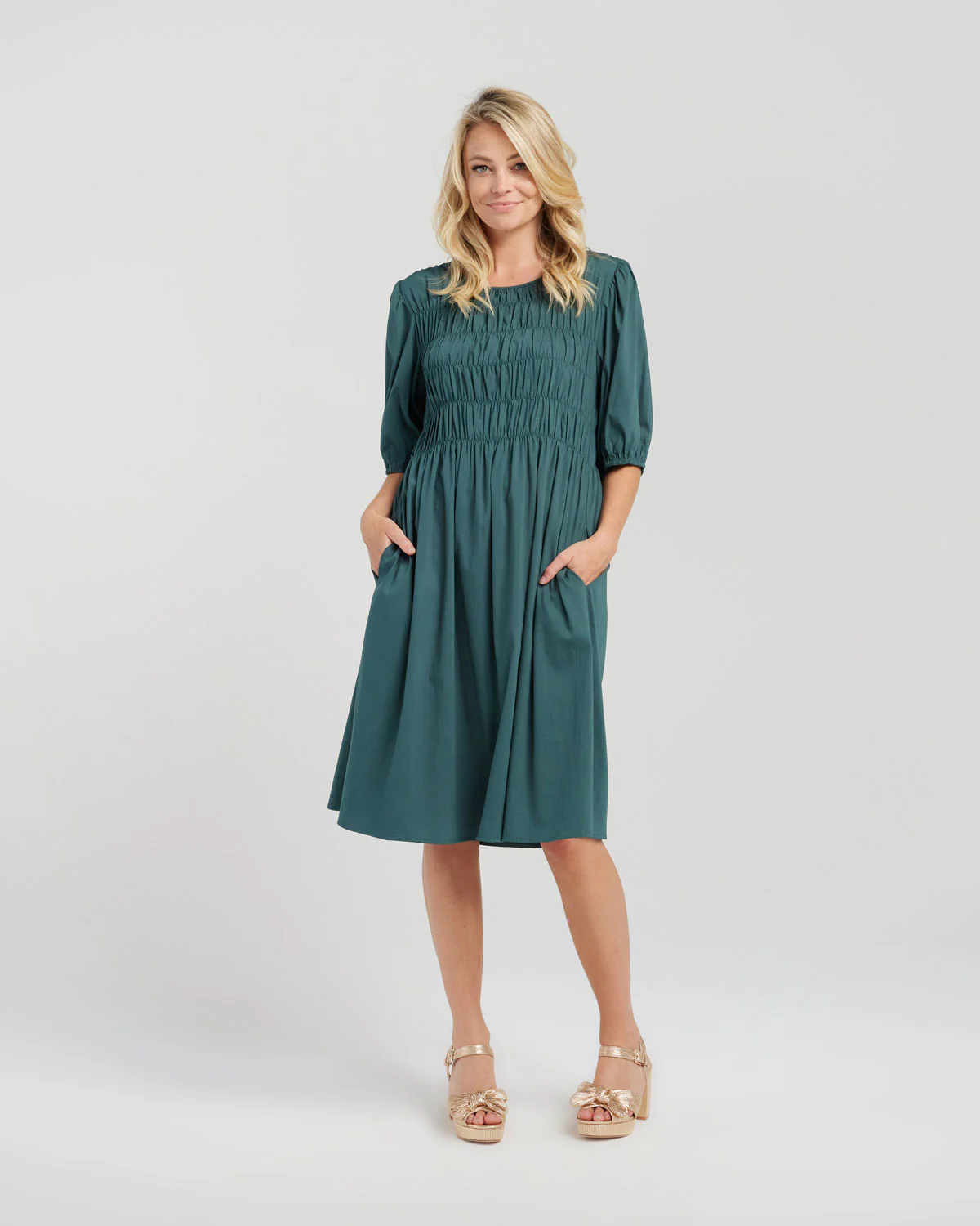 Zafina Sienna Dress - Deep Green - Image 11