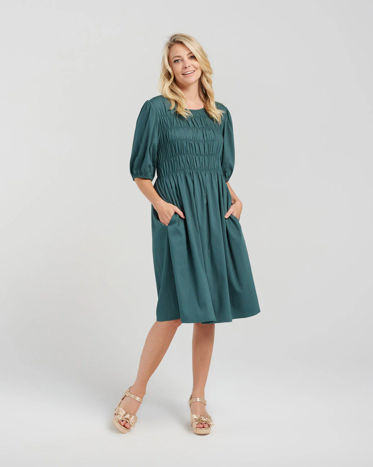 Zafina Sienna Dress - Deep Green - Image 12