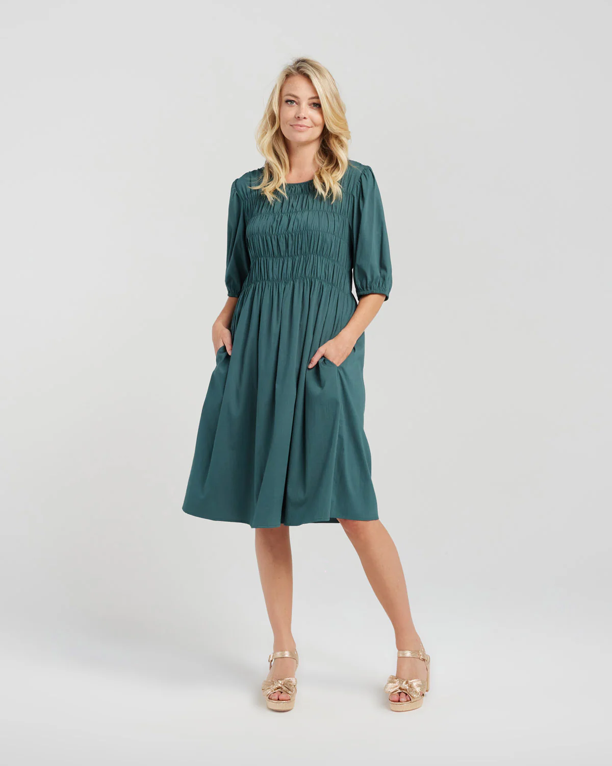 Zafina Sienna Dress - Deep Green - Image 13