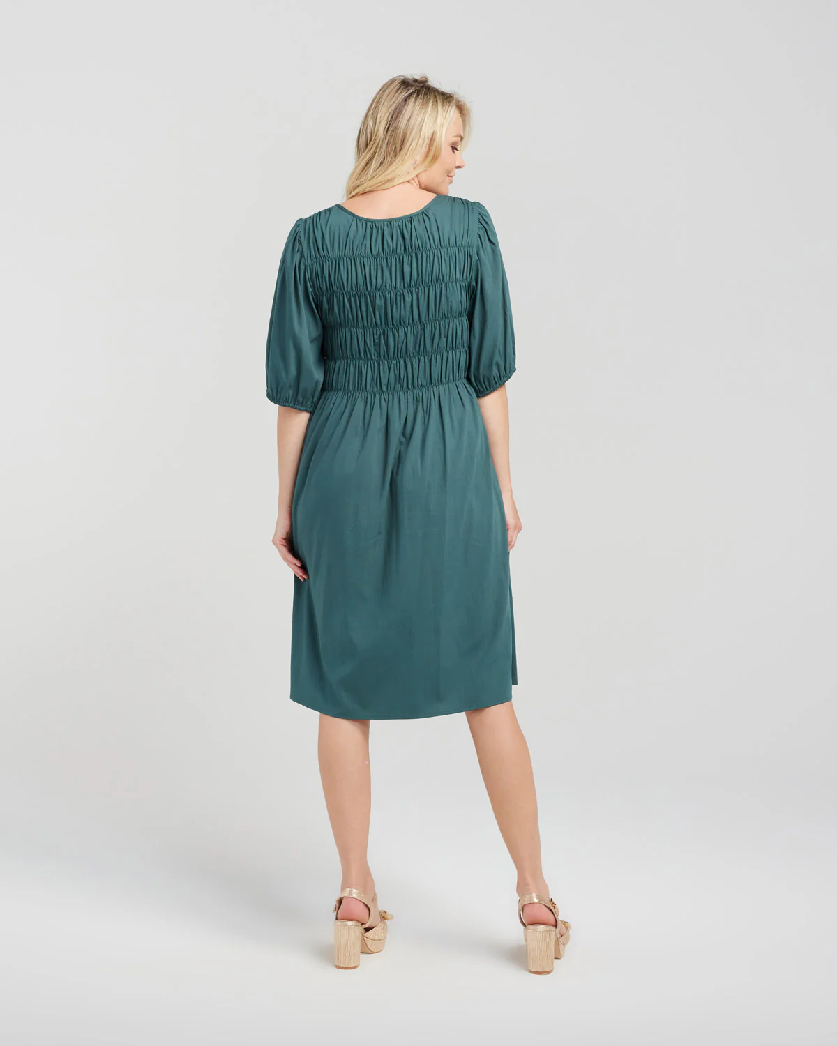 Zafina Sienna Dress - Deep Green - Image 2