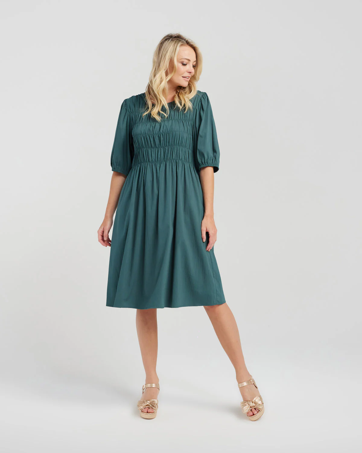 Zafina Sienna Dress - Deep Green - Image 3