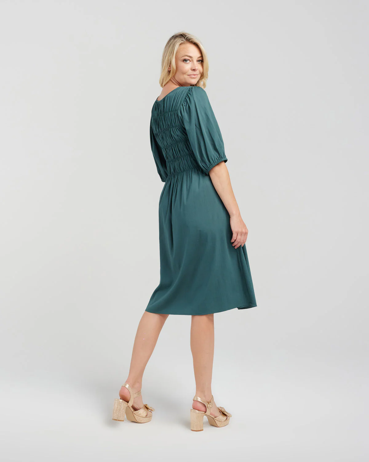 Zafina Sienna Dress - Deep Green - Image 6