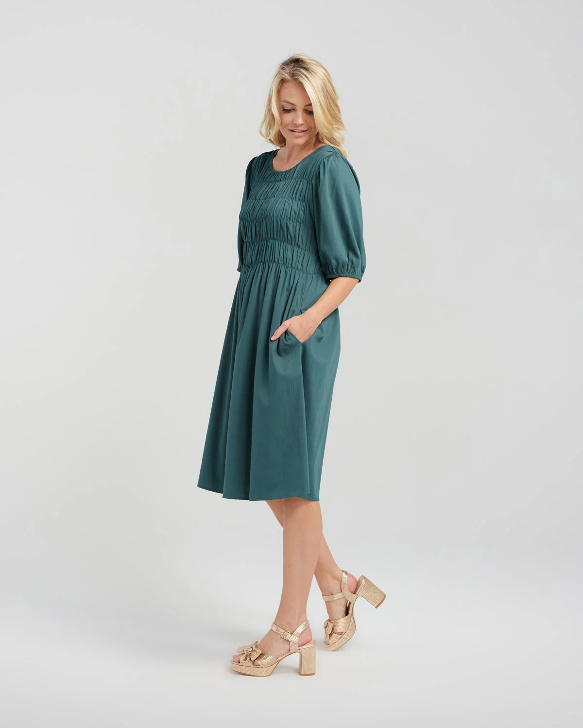 Zafina Sienna Dress - Deep Green - Image 7
