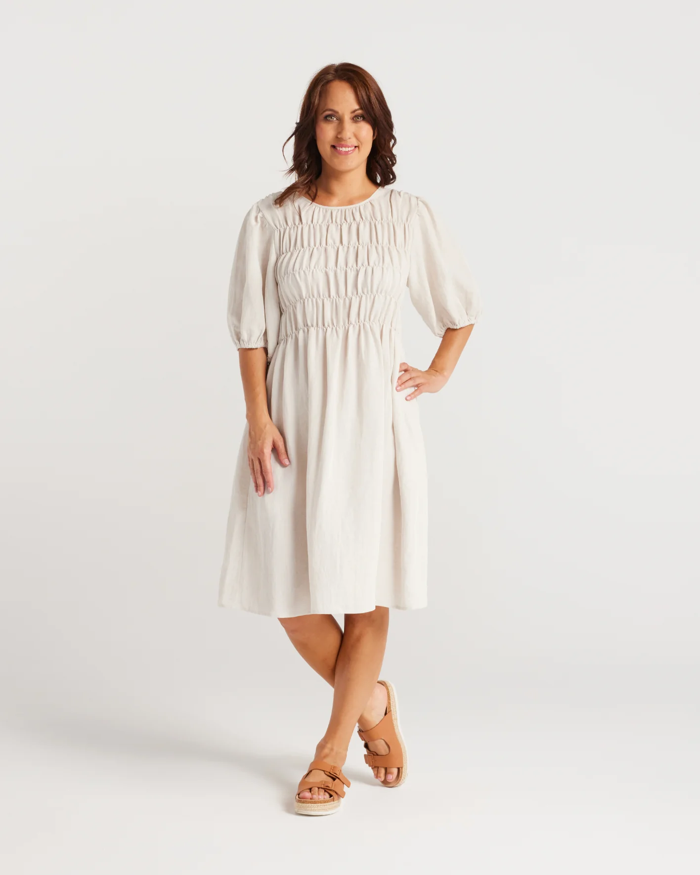 Zafina Sienna Dress Natural - Image 2