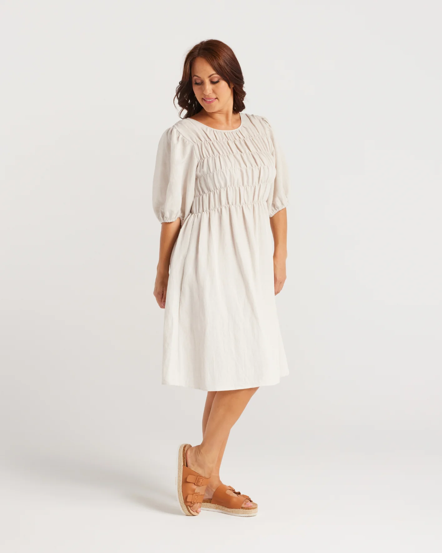 Zafina Sienna Dress Natural - Image 4