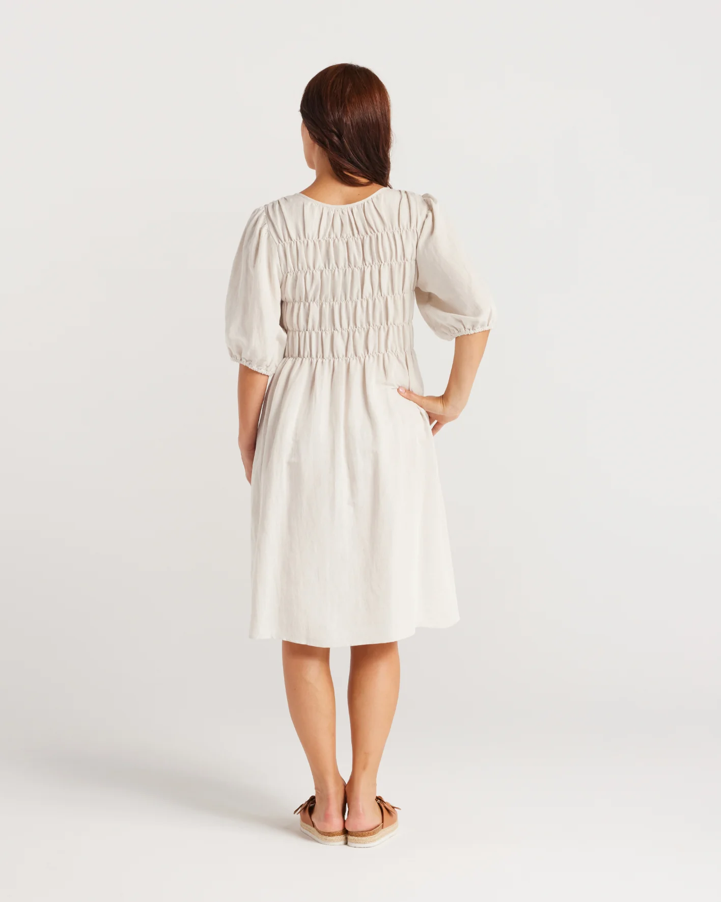 Zafina Sienna Dress Natural - Image 5