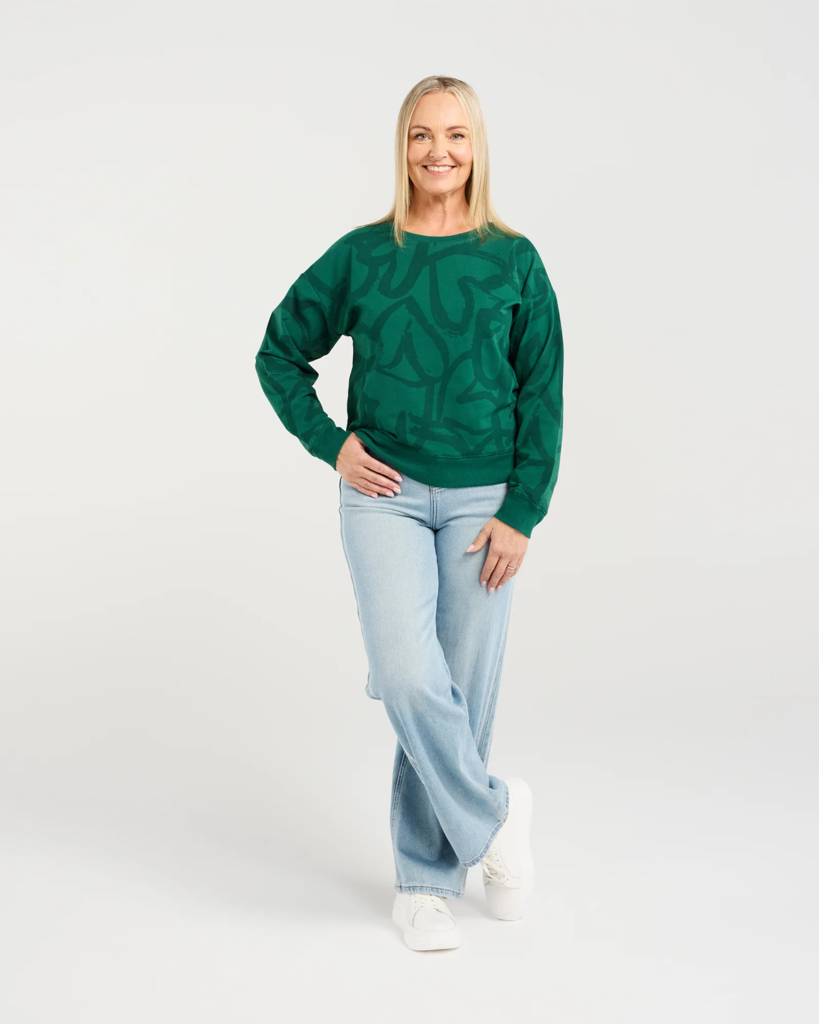 Zafina Verona Jumper Green Hearts - Image 4