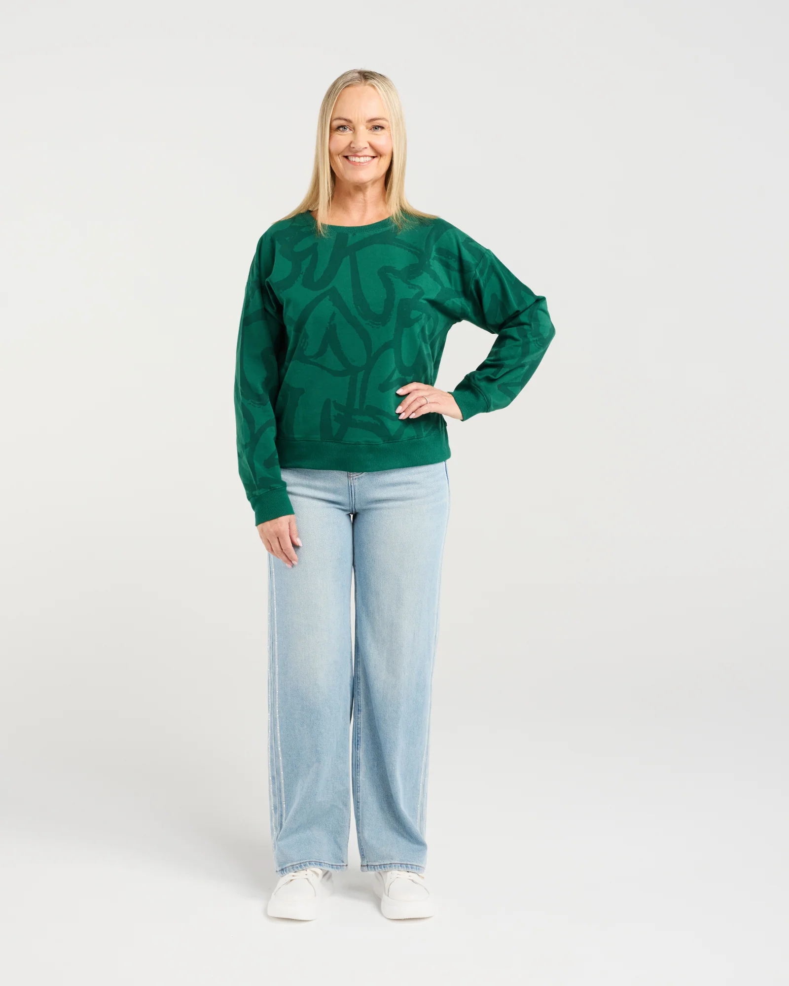 Zafina Verona Jumper Green Hearts - Image 6